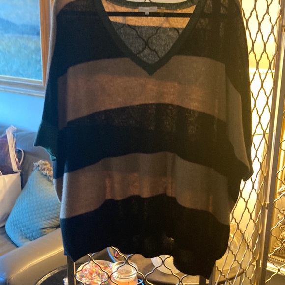 Minnie Rose XS striped cashmere long sweater.